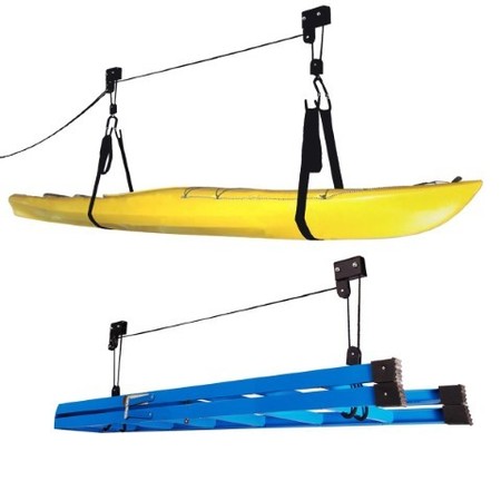 Fleming Supply Set of 2 Fleming Supply Kayak Storage Hoist, Pulley and Strap System to Lift Canoes, SUPs, Ladders 830732XJM